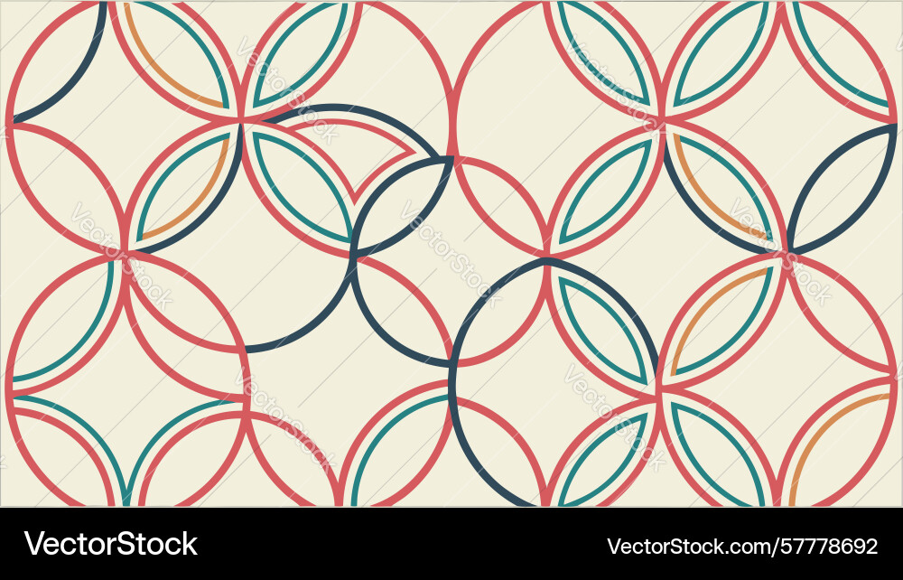 Seamless interlocking circles pattern in soft vector image