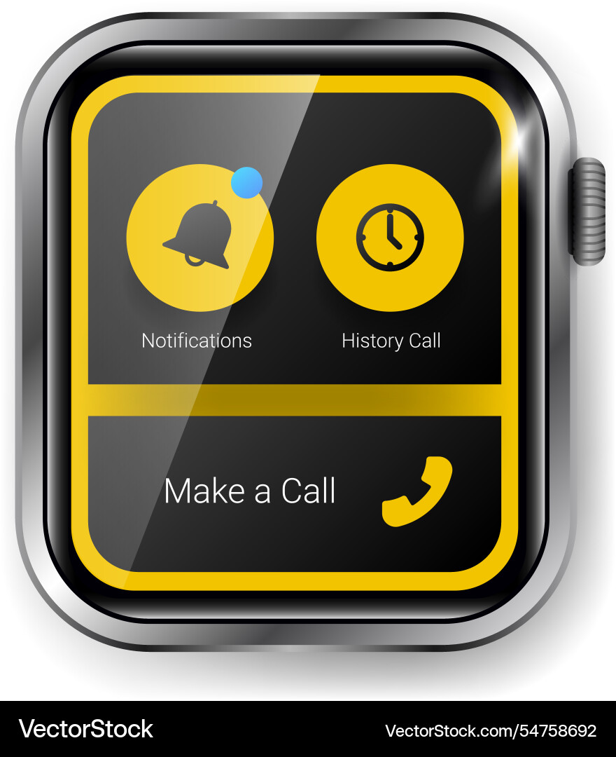 Smartwatch ui for call notifications and history Vector Image