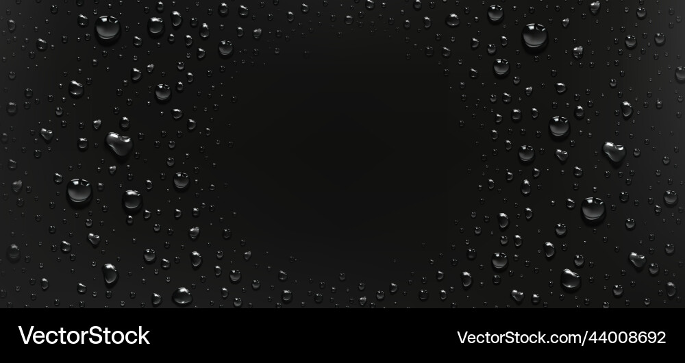 Water drops condensation raindrops round frame Water drops condensation raindrops round frame vector image