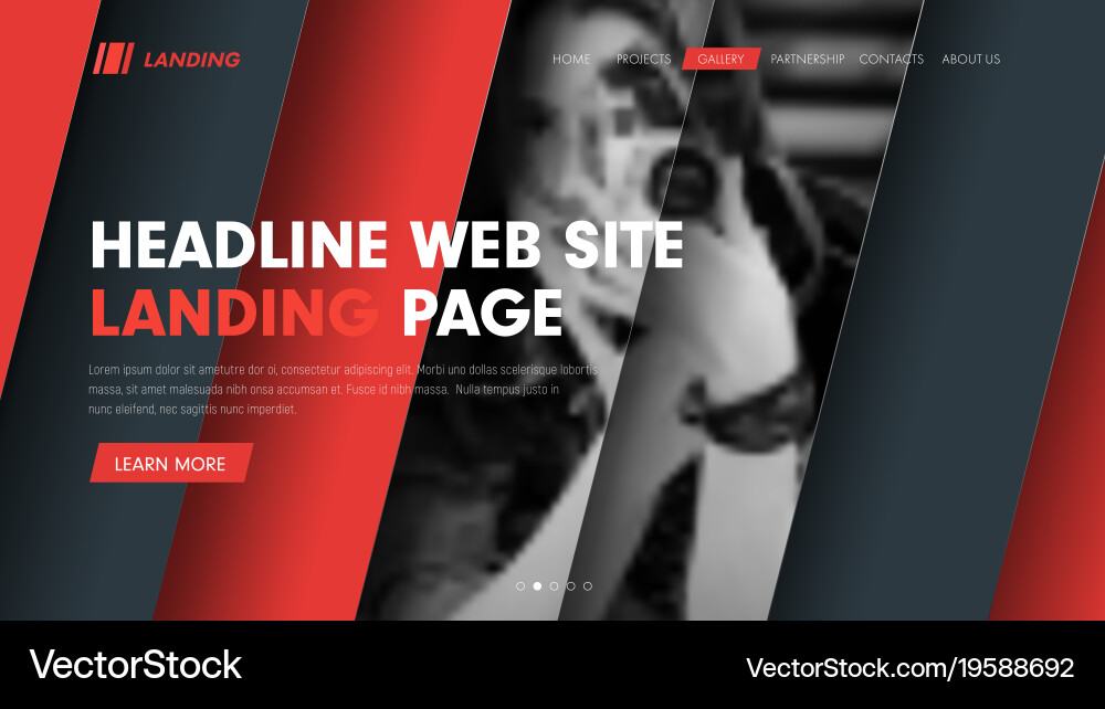 Web site Header Template mit Diagonalhovering vektorbild