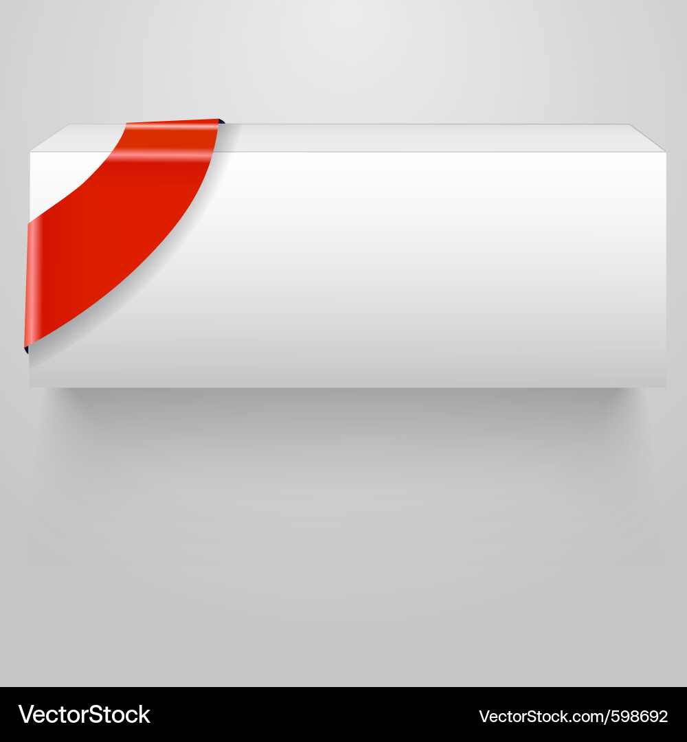 White Box with Red Ribbon Vector Image