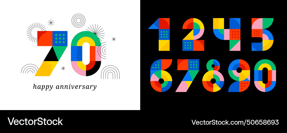 Anniversary concept design modern geometric style vector image