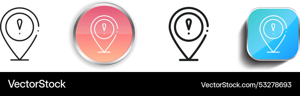 Danger icon thin linear regular and button style vector image