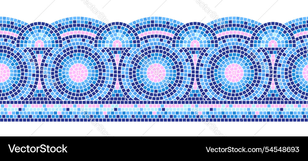 Decorative mosaic border with circular pattern Decorative mosaic border with circular pattern vector image