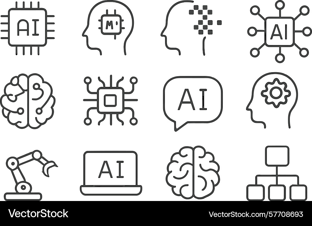 Exploration of artificial intelligence concepts vector image