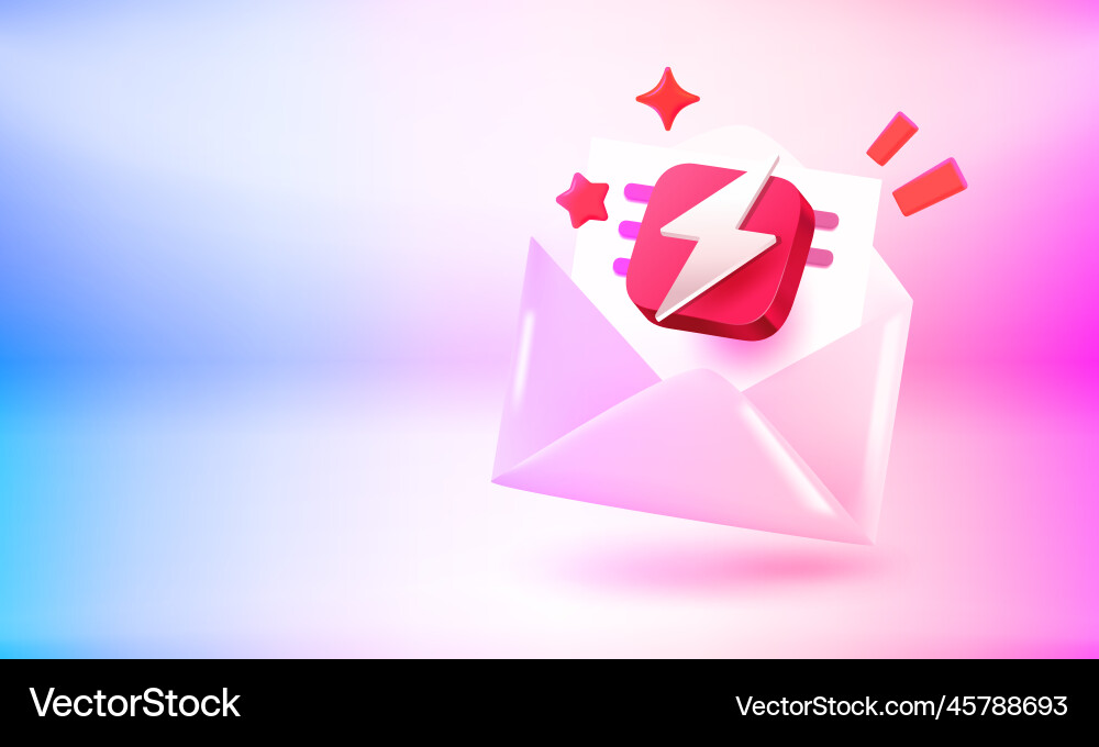 Gelbe Papierhülle mit Spamkonzept 3d Banner Gelbe Papierhülle mit Spamkonzept 3d Banner vektorbild