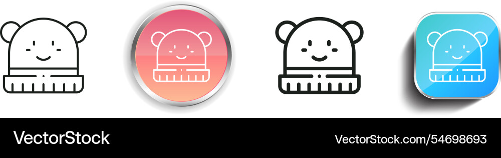 Hat icon thin linear regular and button style vector image