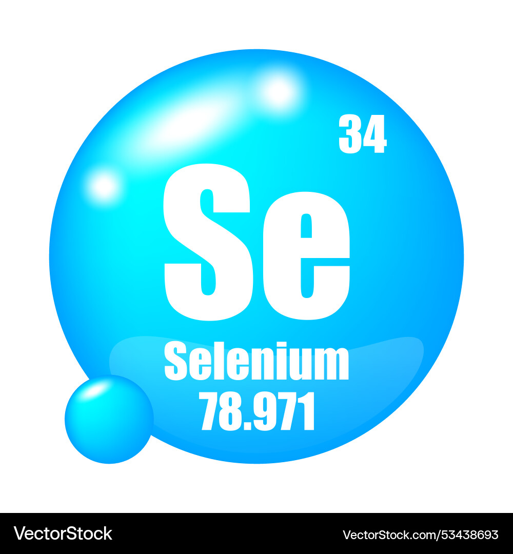 Selenium element icon atomic number 34 Vector Image