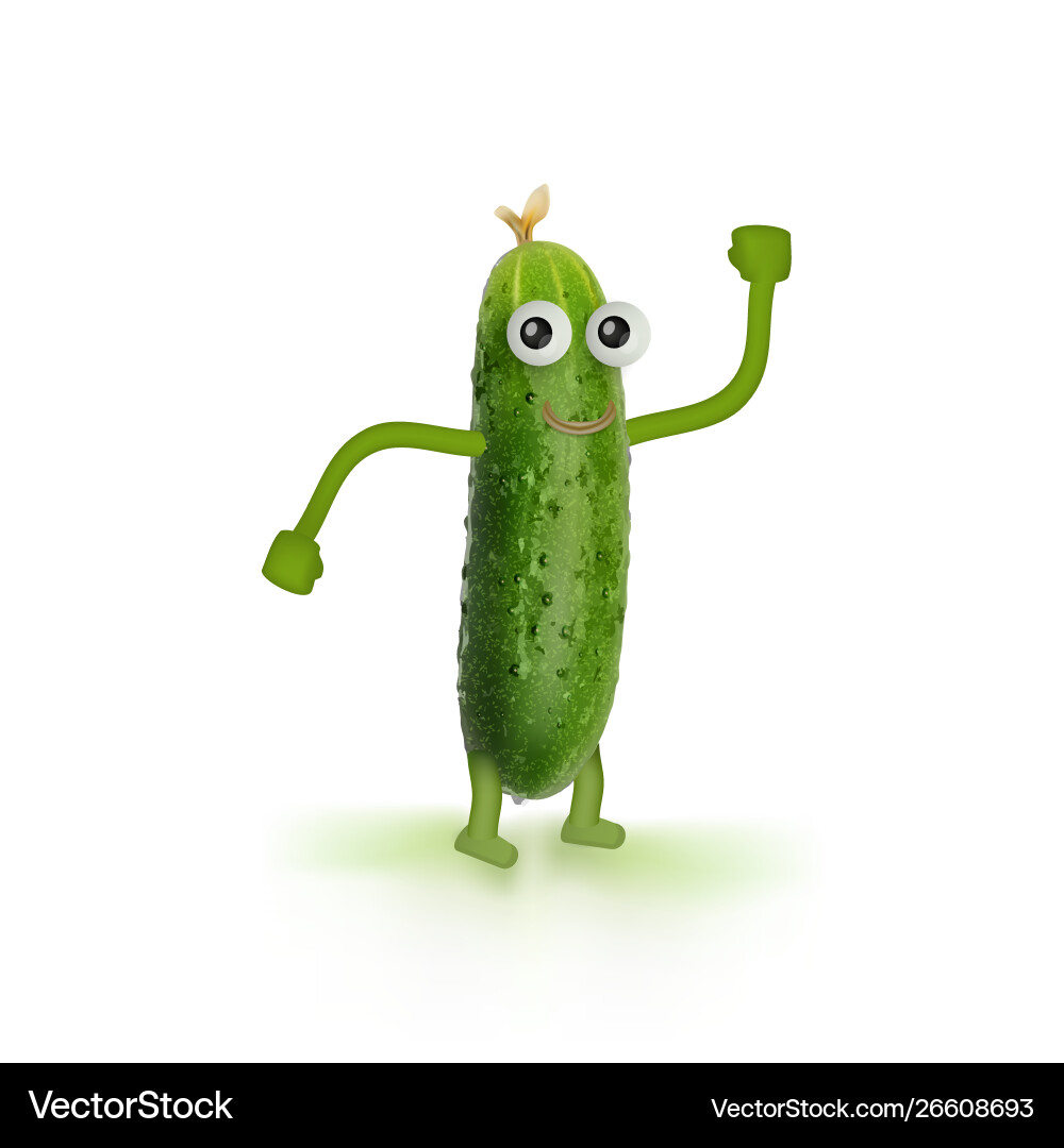 Smiling Dancing Cucumber vector image