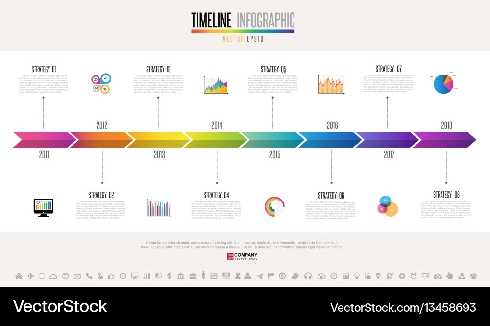 Timeline infographics design template vector image