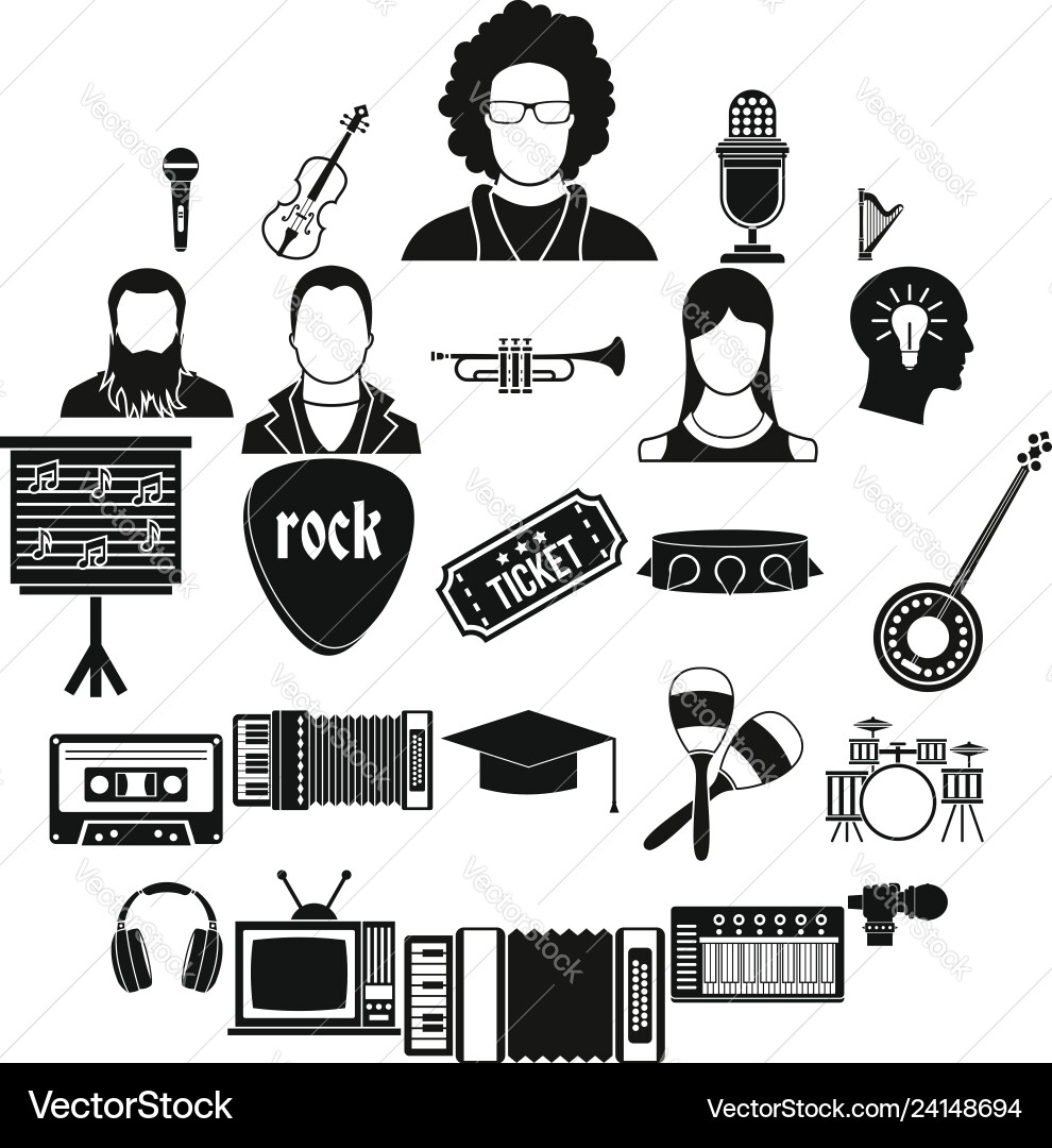 Discourse icons set simple style Discourse icons set simple style vector image
