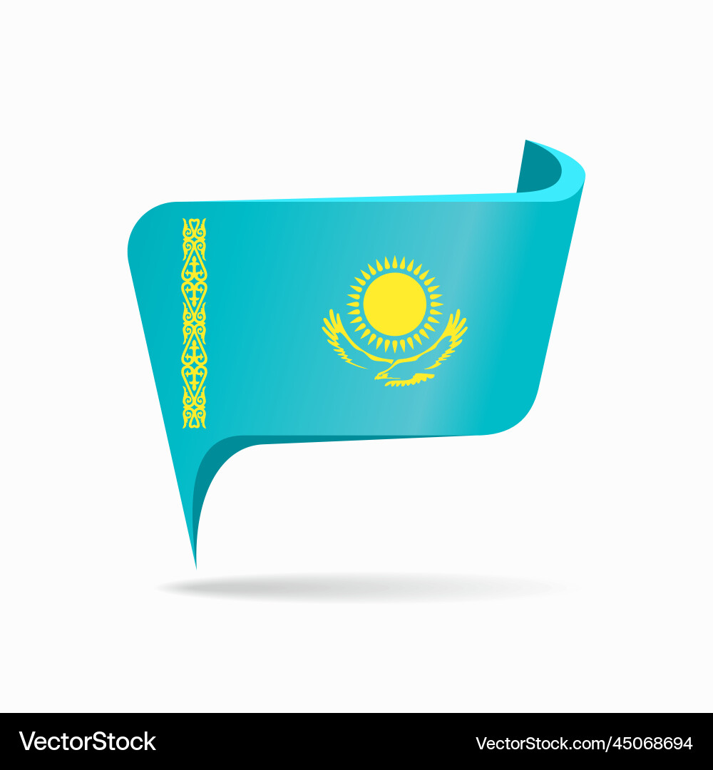 Kazakhstan Flag Map Pointer vector image