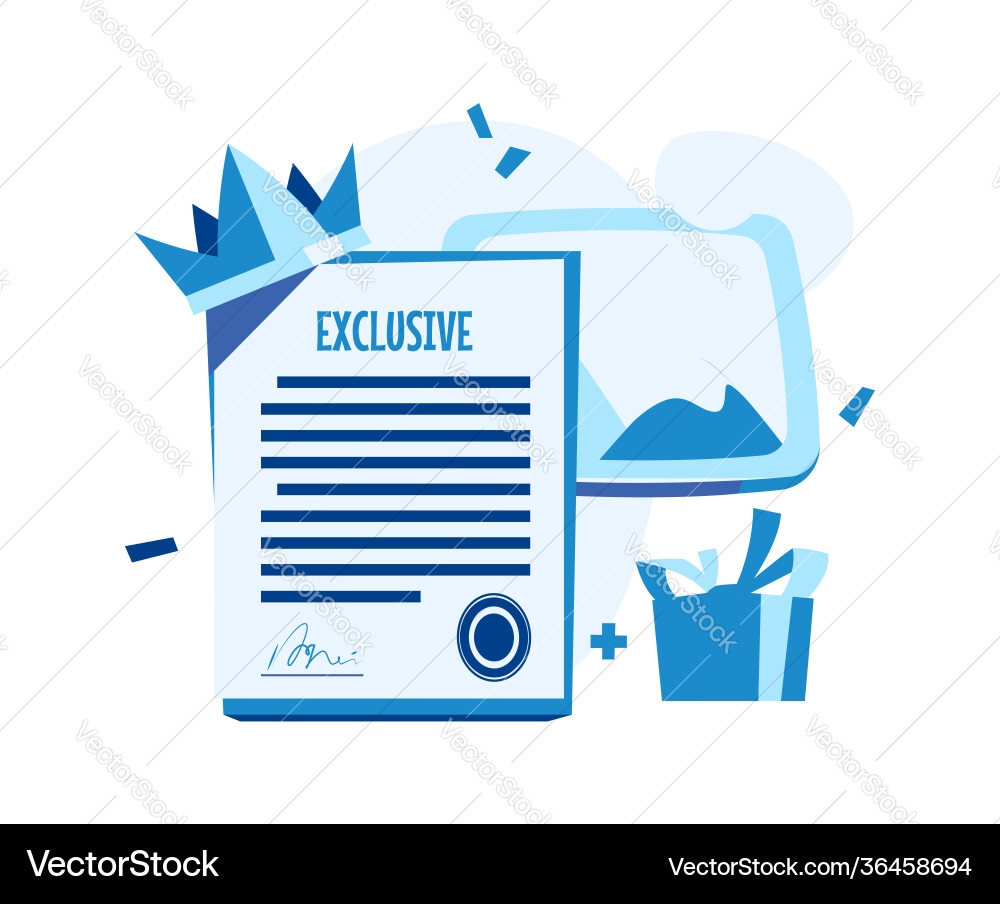 Paper document with signature and seal Paper document with signature and seal vector image