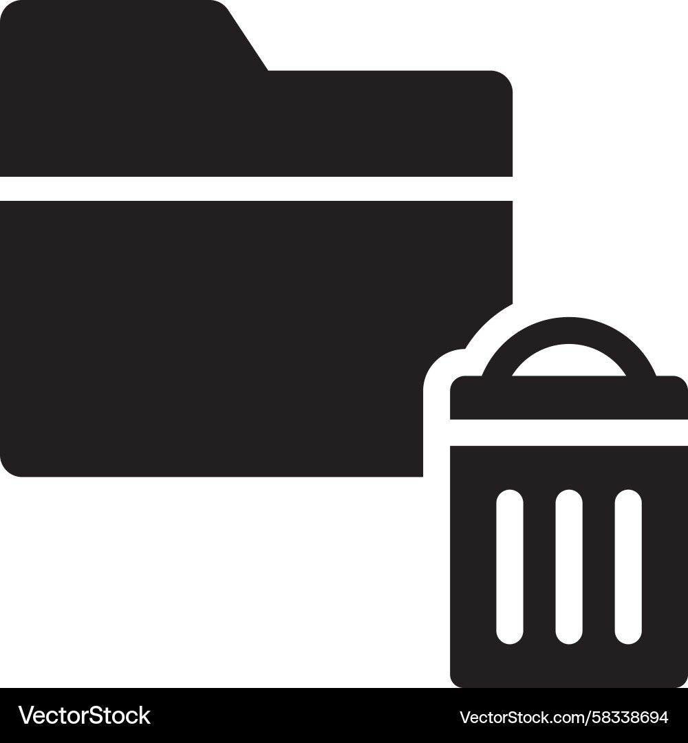 Trash Can Folder Delete Icon Vector Image
