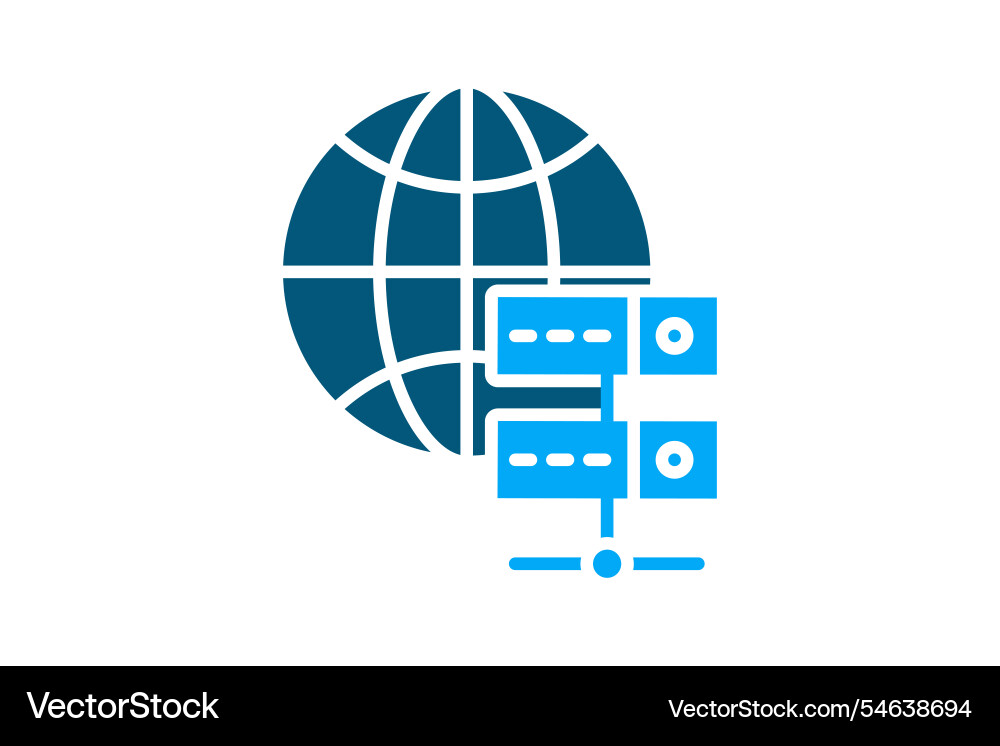 Web server icon solid style related Web server icon solid style related vector image