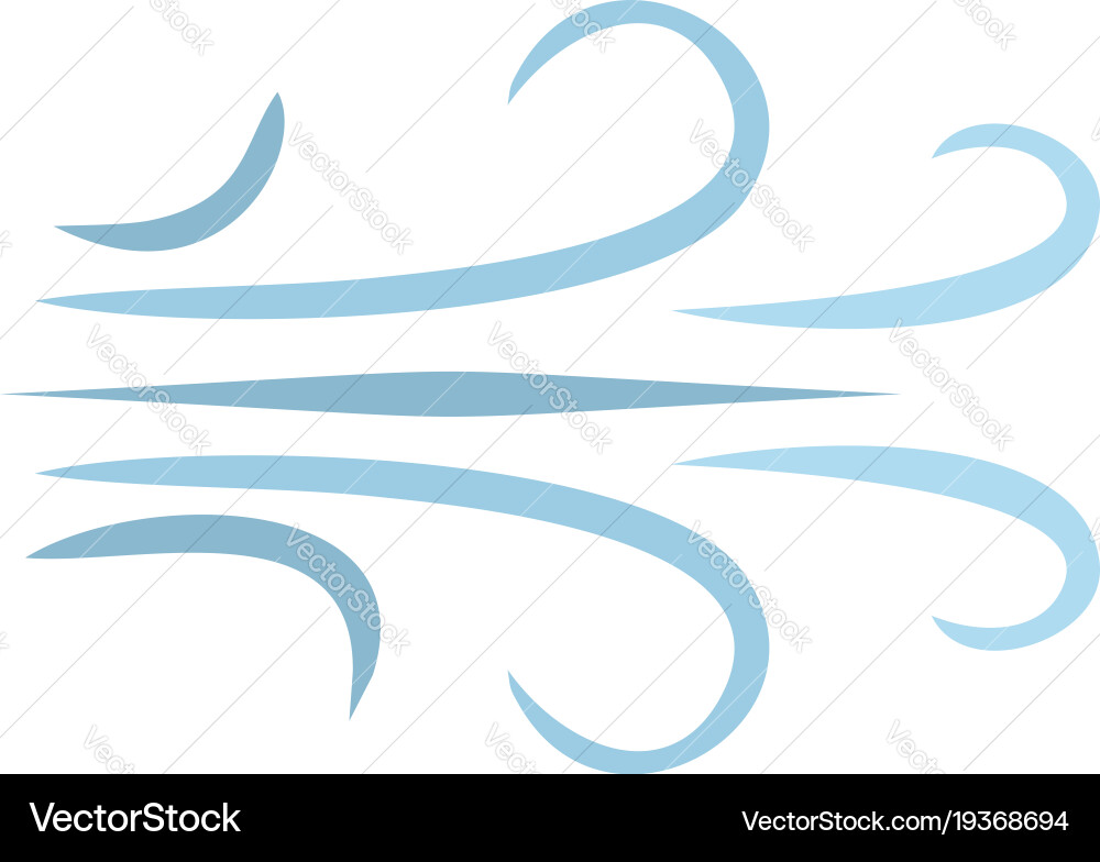 Wind icon flat style Royalty Free Vector Image