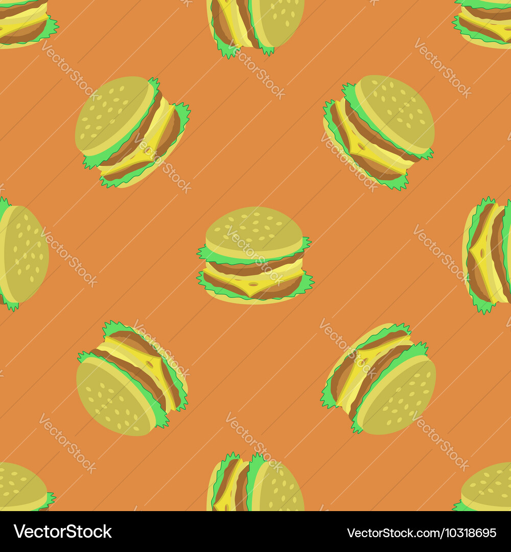 Hamburger seamless pattern Vector Image