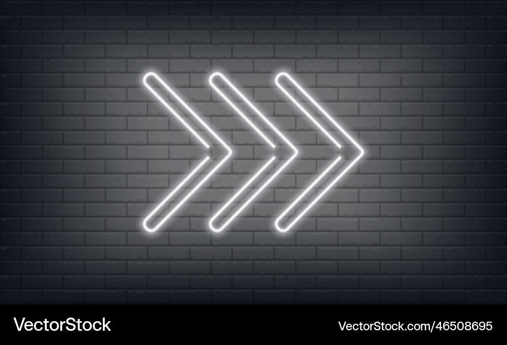 Neon Arrow Direkt auf Brick Wall Vektorbild