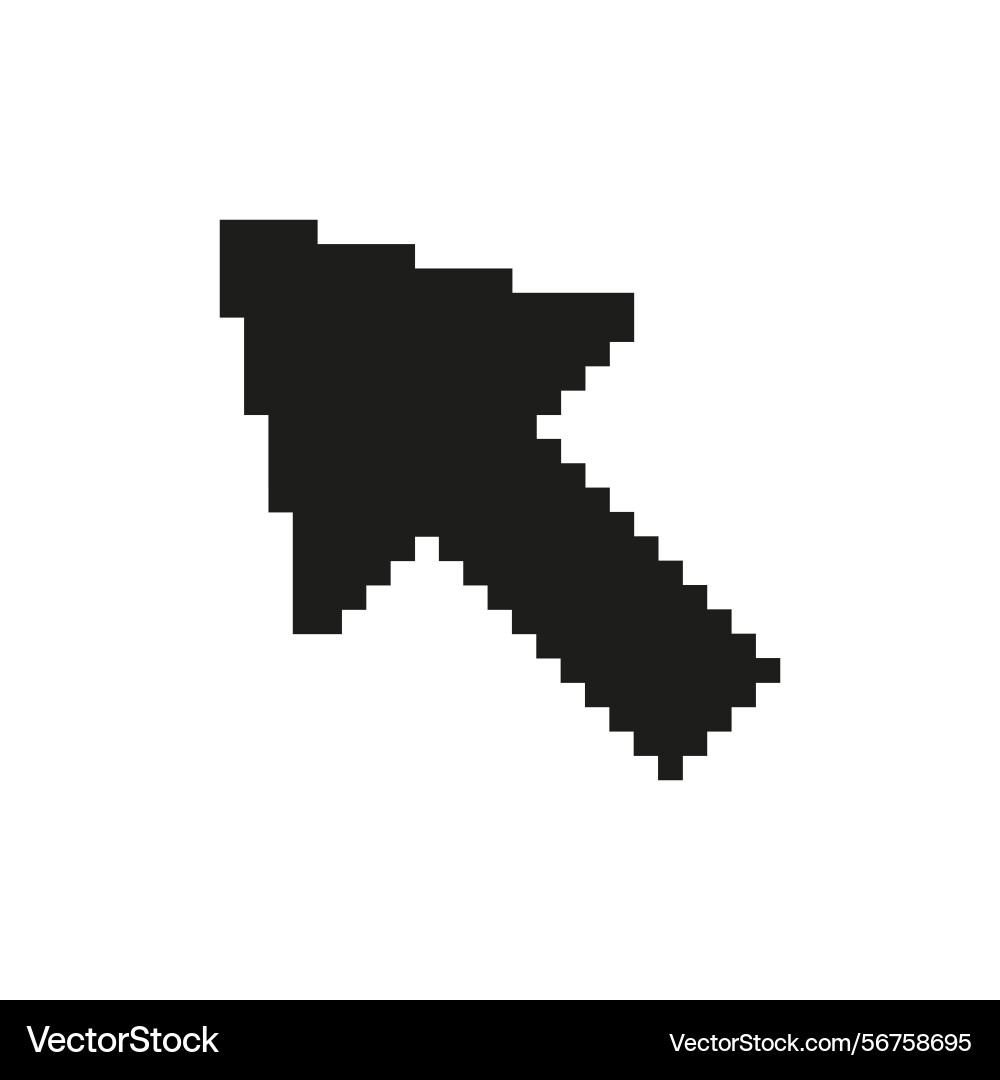 Pixelated arrow cursor icon digital navigation Pixelated arrow cursor icon digital navigation vector image