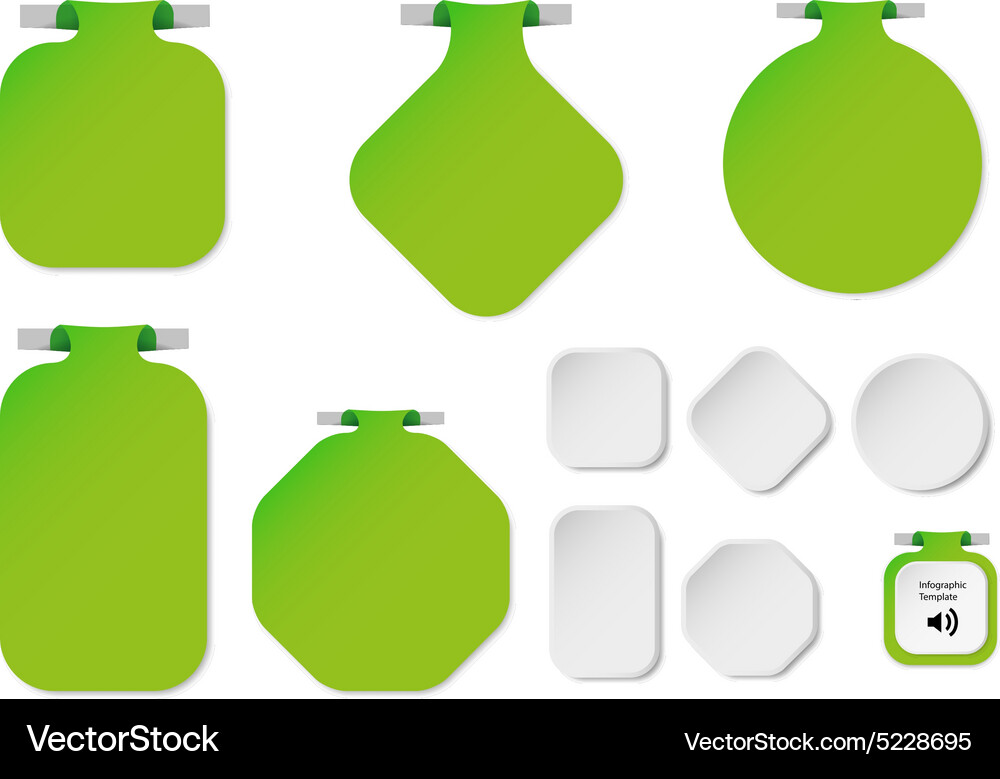 Set of infographic templates with green color Vector Image