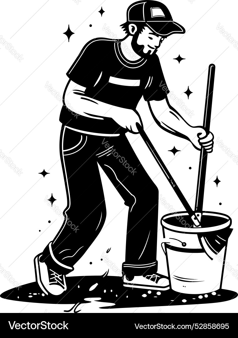Tidy touch cleaning floor icon design gleaming Vector Image