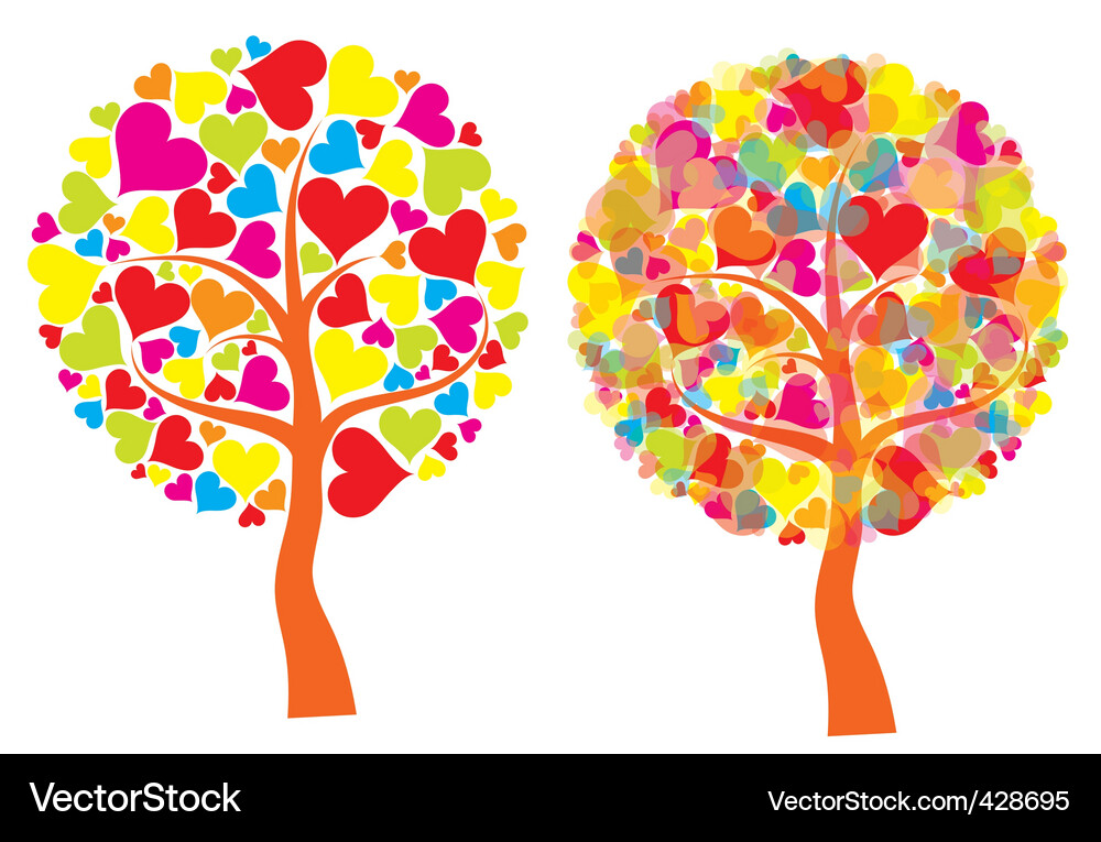 Valentines tree background Vector Image