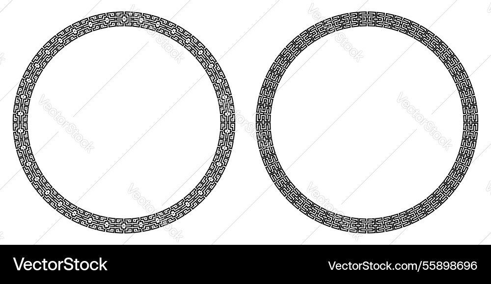 Circle frame with decorative border pattern vector image