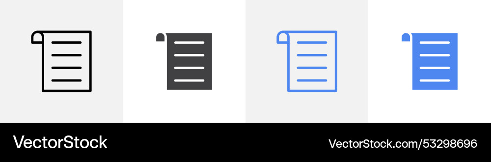 Curved paper icon set use for web ui or app vector image