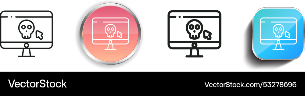 Dangerous icon thin linear regular and button vector image