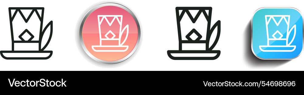 Hat icon thin linear regular and button style Hat icon thin linear regular and button style Vector Image