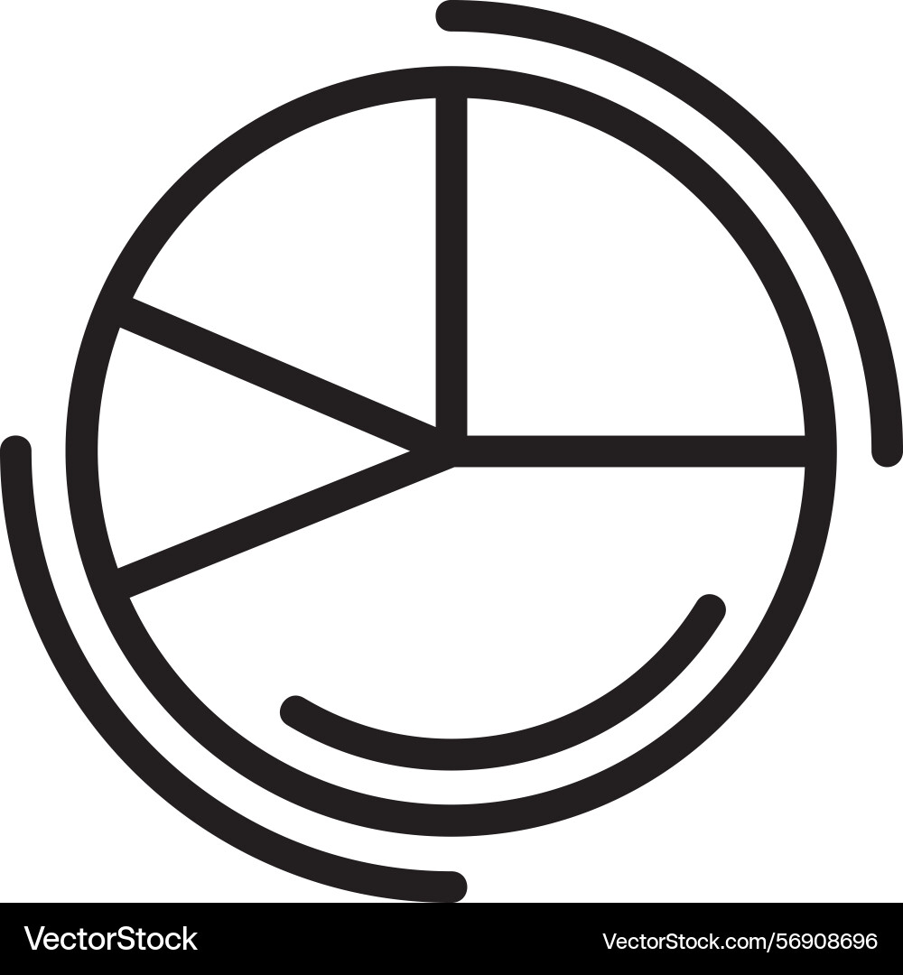 Pie chart linear style icon design vector image