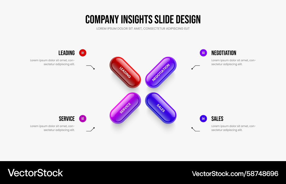 Service Option Diagram - Four Elements Vector Image