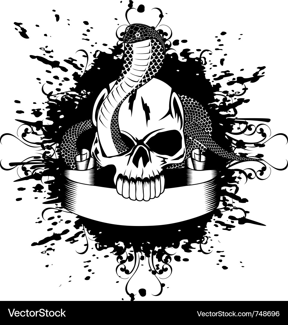 Skull and Serpent vector image
