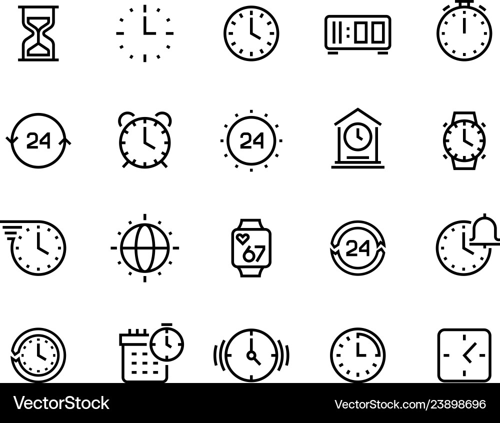 Time line icons clock calendar timer watch Time line icons clock calendar timer watch vector image