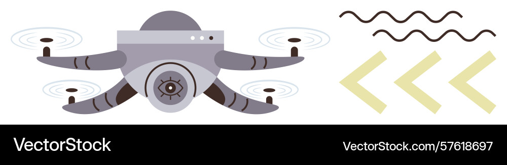Advanced drone with camera and propellers Advanced drone with camera and propellers vector image