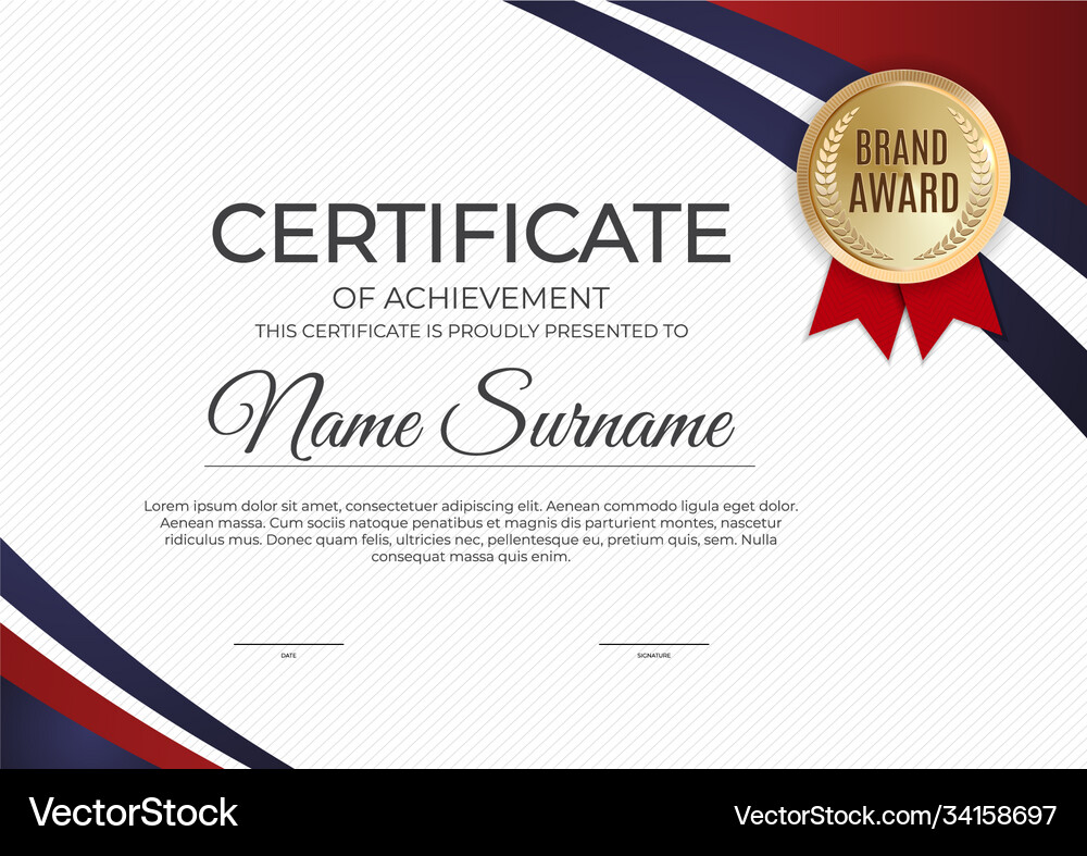 Award Certificate Template – Royalty-Free Vector | VectorStock