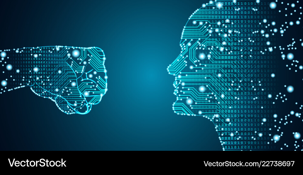Big data and artificial intelligence hacking Big data and artificial intelligence hacking vector image