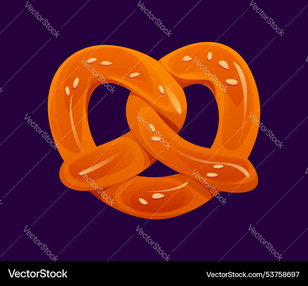 Cartoon pretzel traditional salty bretzel Cartoon pretzel traditional salty bretzel vector image