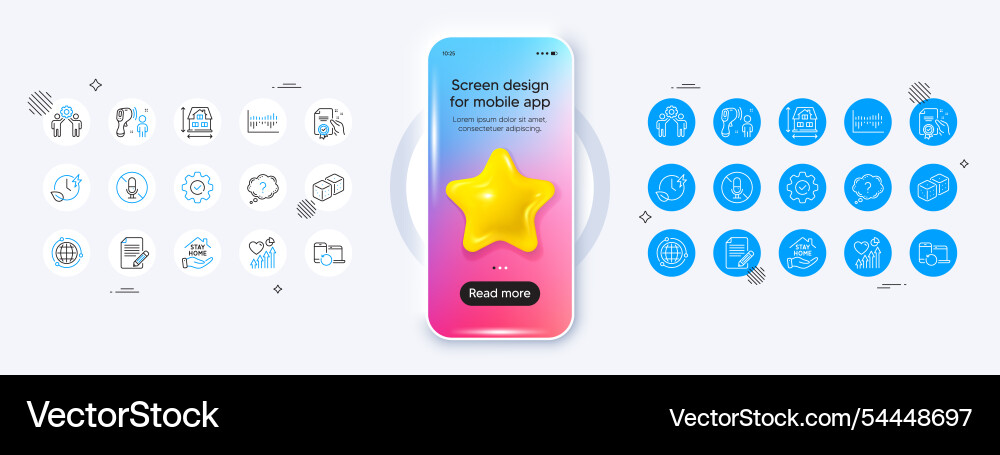 Execute globe and certificate line icons for web Execute globe and certificate line icons for web vector image
