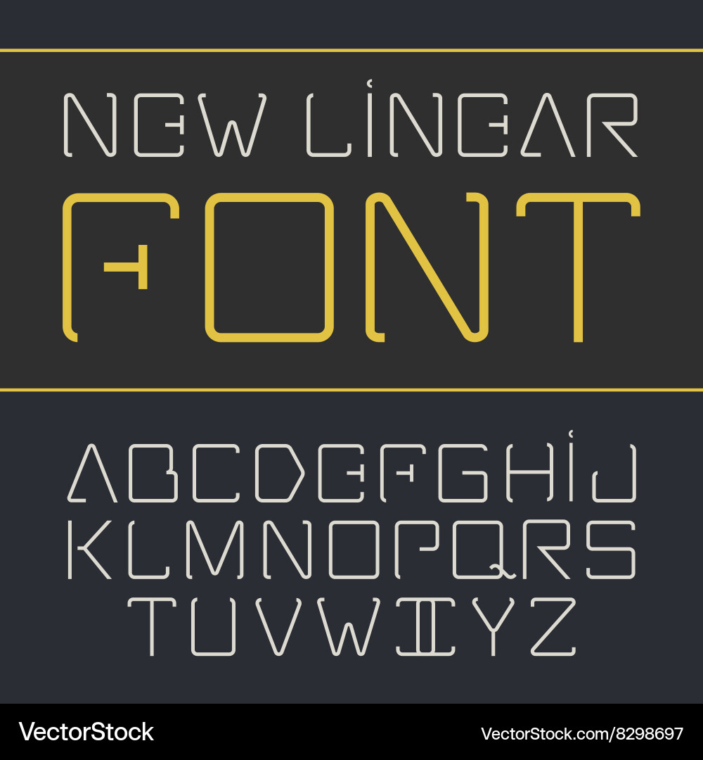 Linear font - simple and minimalistic vector image