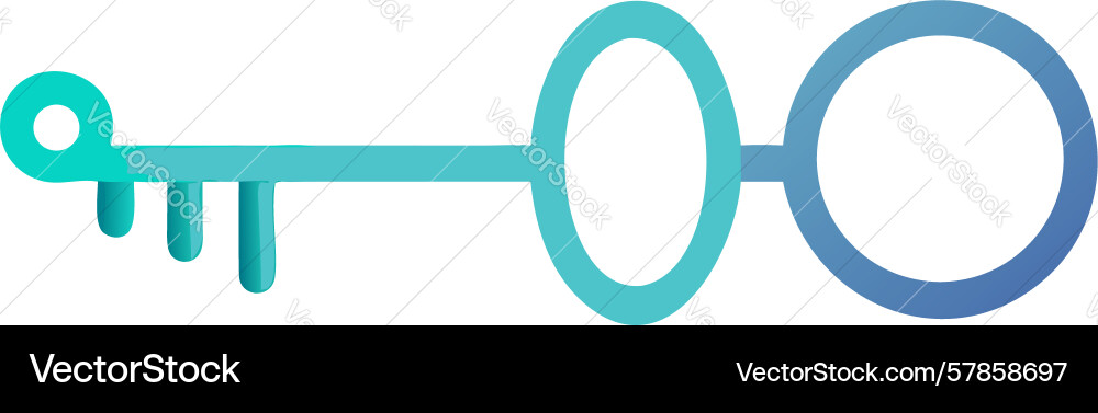 Minimalist key with dual circular features design Vector Image