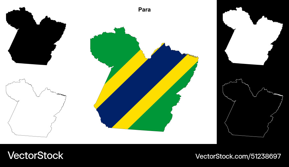 Para outline map Royalty Free Vector Image - VectorStock