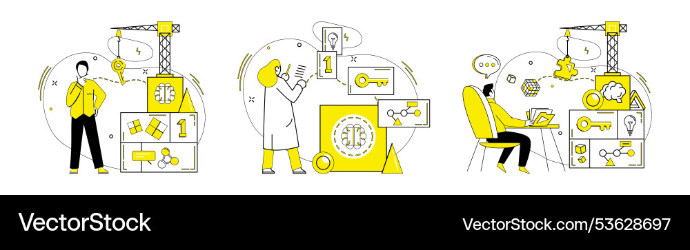 Problem solving metaphorically Problem solving metaphorically vector image