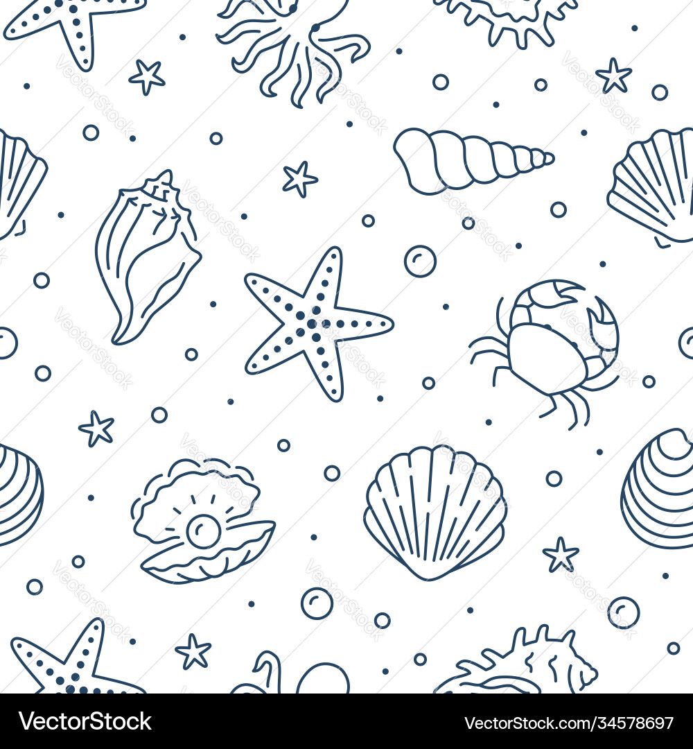 Seashell Pattern Background vector image