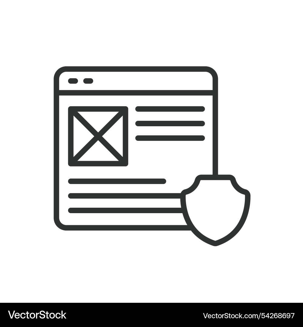 Secure website icon in line design Secure website icon in line design vector image