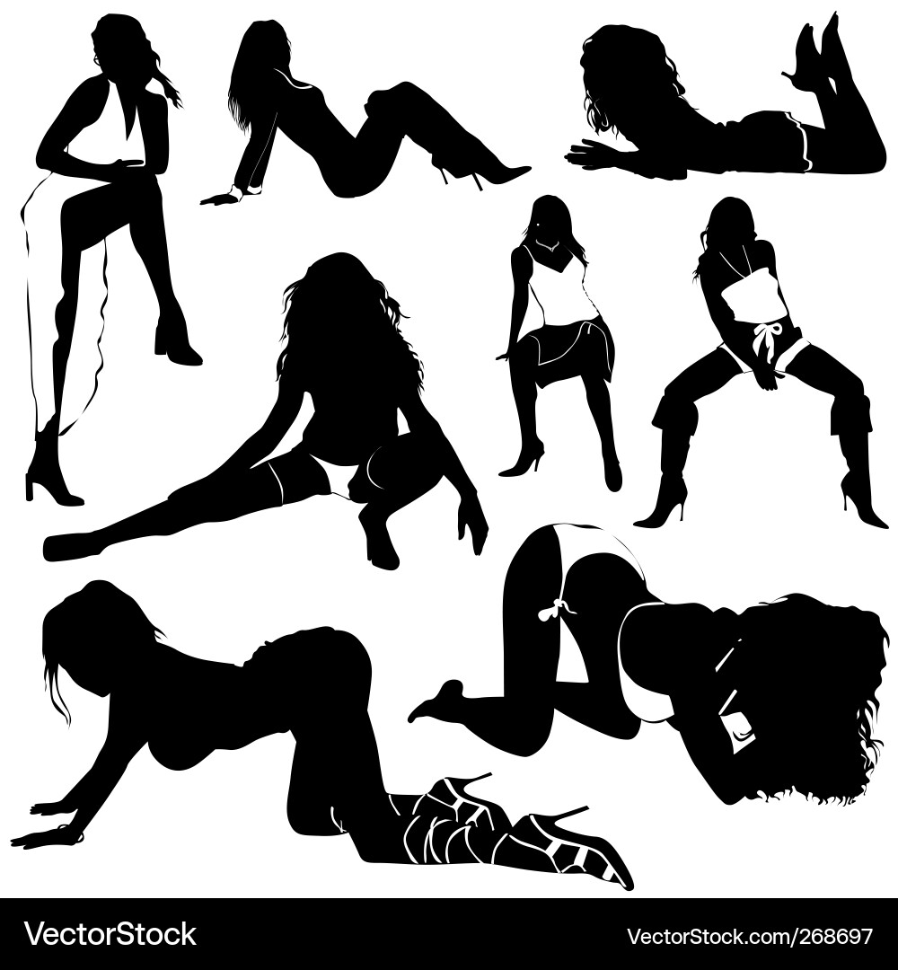 Silhouetted Women vector image