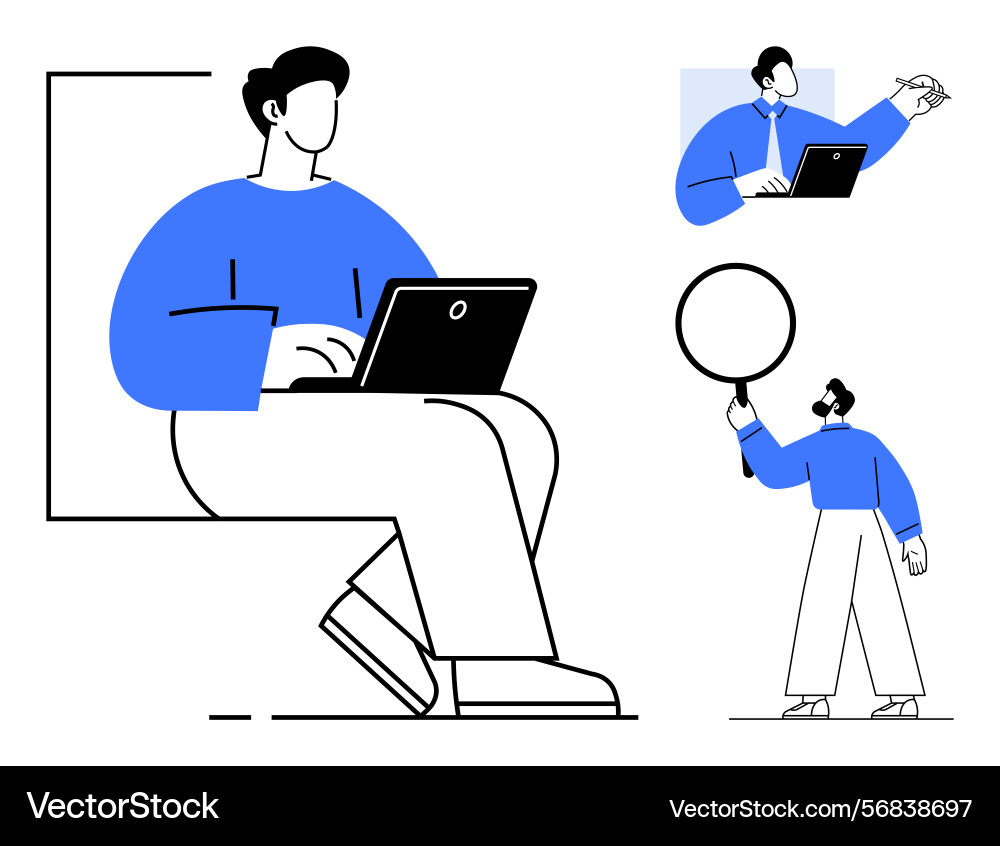 Teamwork and problem-solving through digital tools Teamwork and problem-solving through digital tools vector image