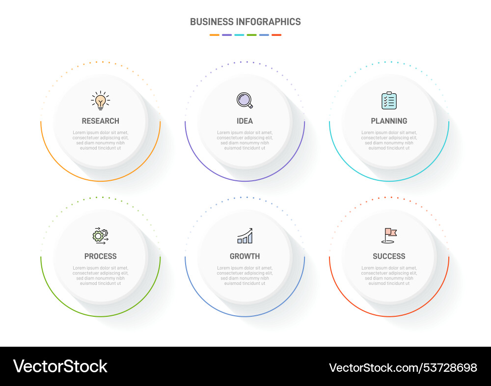 6 clean infographic design shaped elements 6 clean infographic design shaped elements vector image