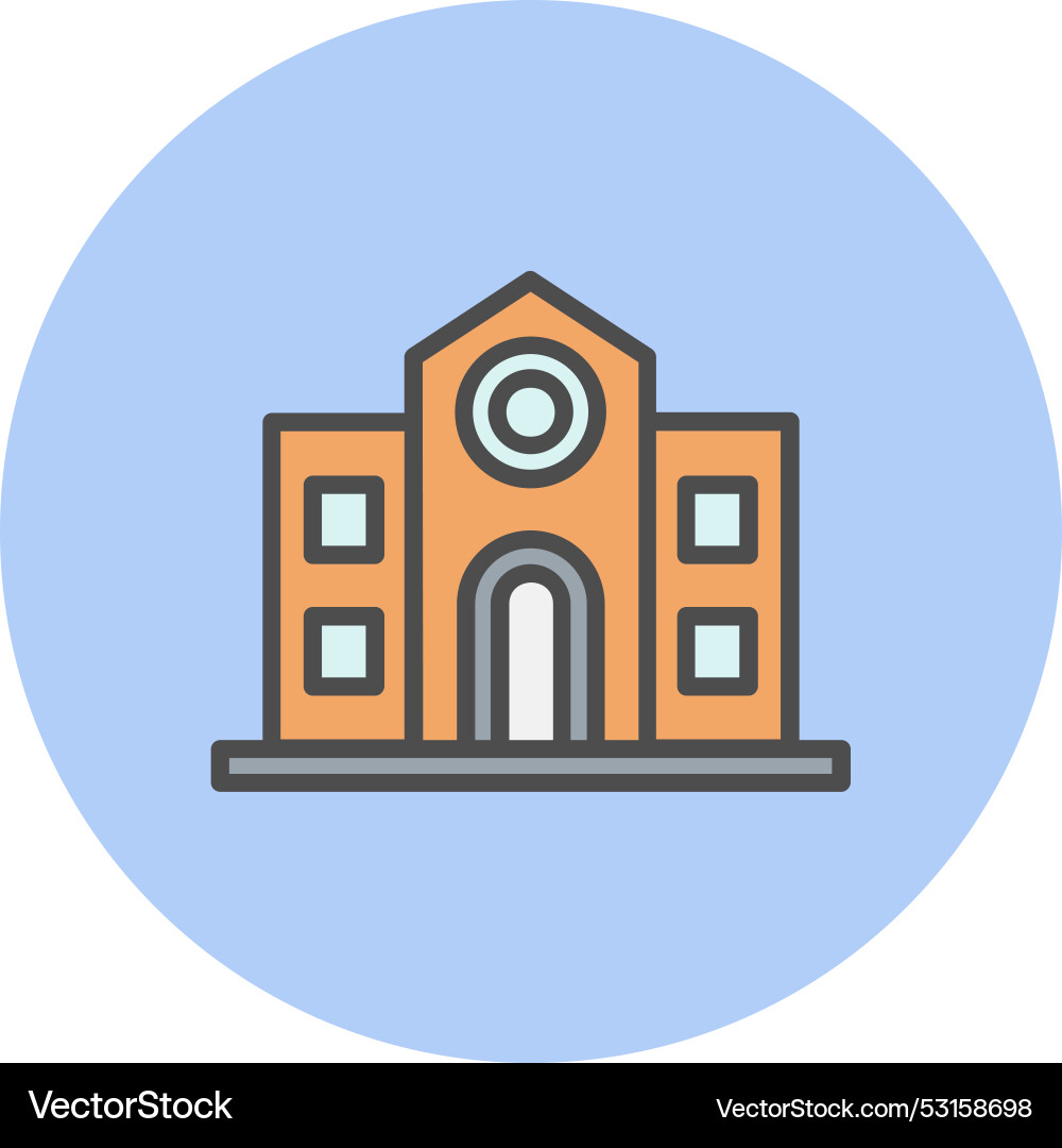 Building line filled circle icon Vector Image