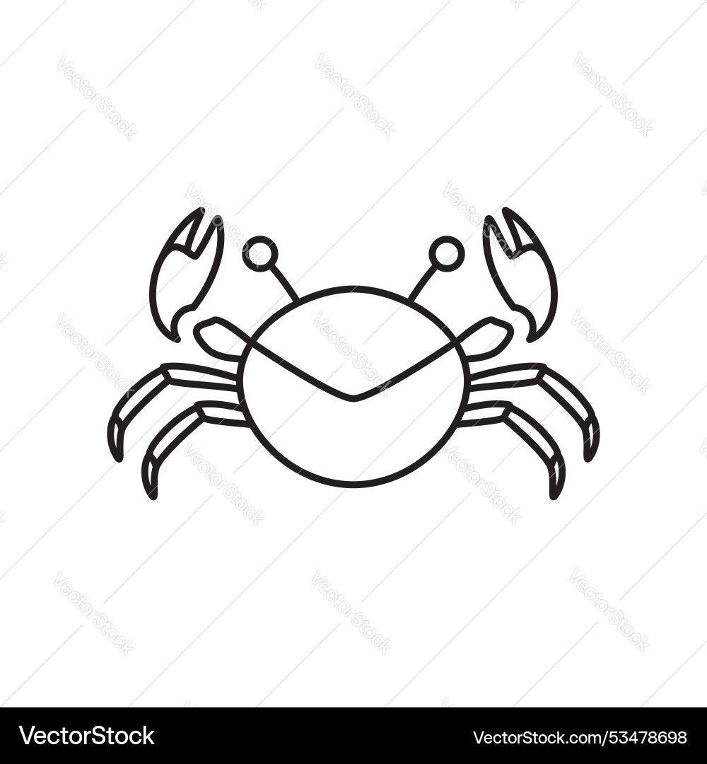 Crabs line simple minimal logo design Vector Image